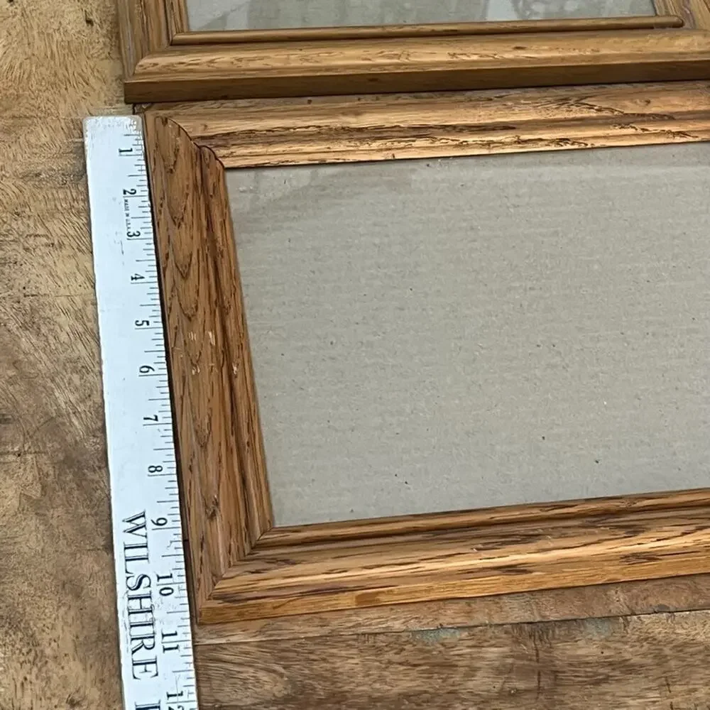 Vintage Wooden Rectangle Picture Frames Set of Two 8 x 10 in Classic Wood Grain
